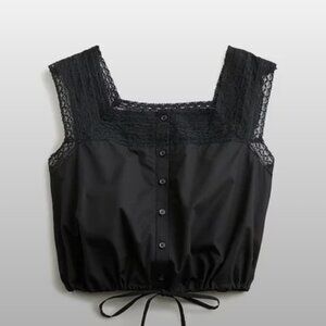 Jcrew Lace Trimmed Crop Top